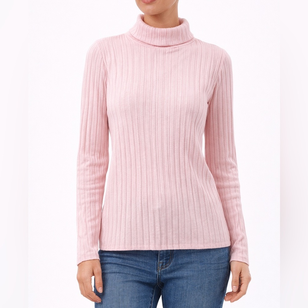 Cato pink ribbed turtleneck sweater